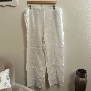 INC International Concepts Woman 100% linen white pants.  Size 18W.